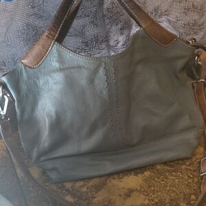 Nino BOSSI Two-Tone Leather Shoulder Bag